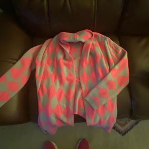 Cardigan sweater. Hot pink. Ekklesia brand